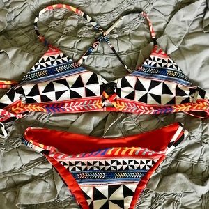 Madewell Mara Hoffman pinwheel poppy bikini